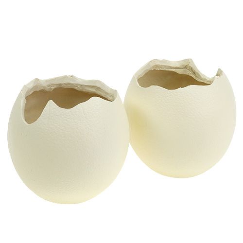 Floristik24 Keramiek ei open creme H12cm 2st