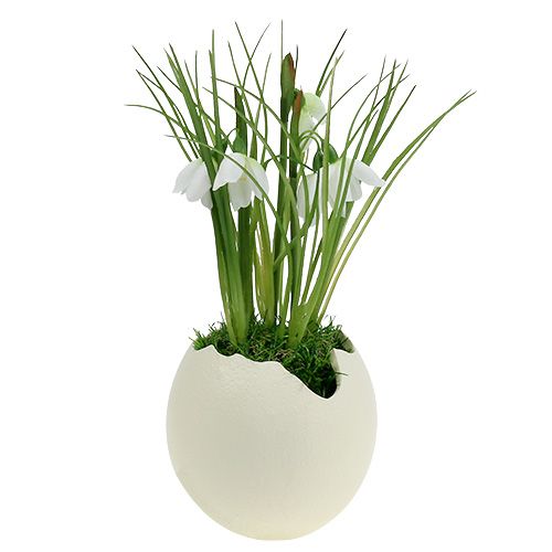 Floristik24 Keramiek ei open creme H12cm 2st