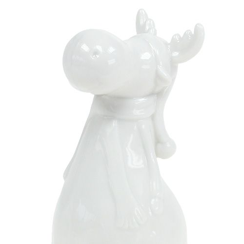 Floristik24 Keramiek figuur eland 12,5cm wit 2st