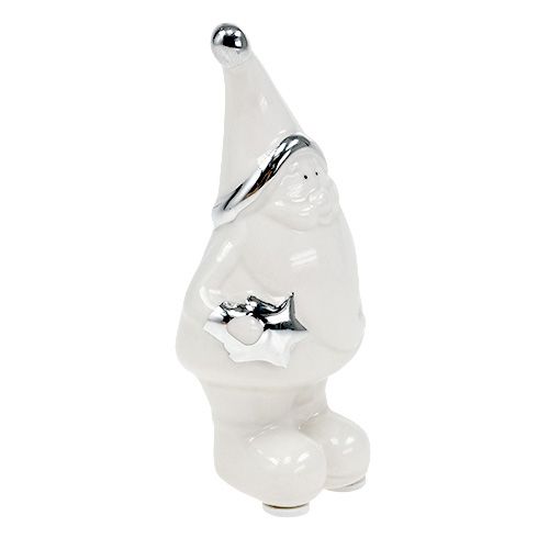 Floristik24 Keramisch beeld Nicholas 11cm wit, zilver 8st