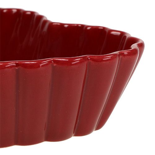Floristik24 Keramische hartschaal 18cm rood 2st