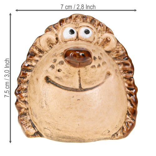 Artikel Egel decoratiefiguur van keramiek herfstdecoratie handbeschilderd H7cm 3 stuks
