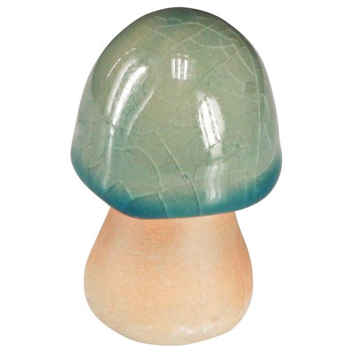 Artikel Keramiek paddestoelen decoratie bruin groen blauw herfstdecoratie H6-7,5cm 3 st