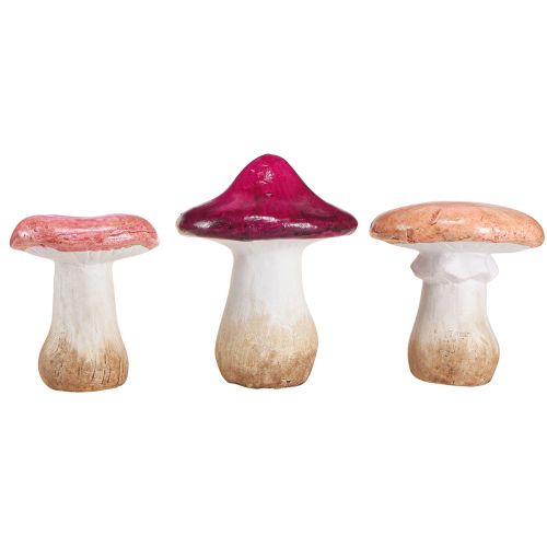 Artikel Keramiek paddestoelen decoratie roze herfstdecoratie keramiek Ø8/8,5/9cm 3 st