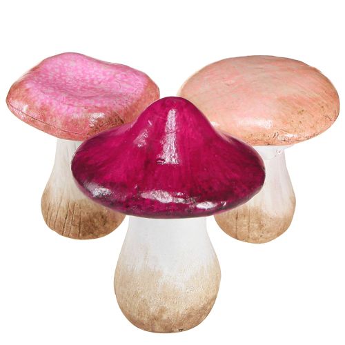 Artikel Keramiek paddestoelen decoratie roze herfstdecoratie keramiek Ø8/8,5/9cm 3 st
