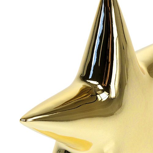 Floristik24 Keramische ster goud 18cm staand 2st