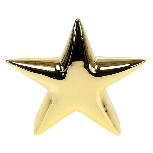Floristik24 Keramische ster goud 18cm staand 2st