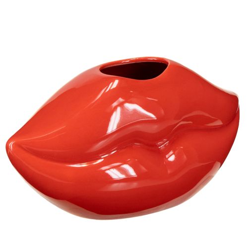 Keramische vaas rode kus mond decoratieve vaas 17×8,5×9cm