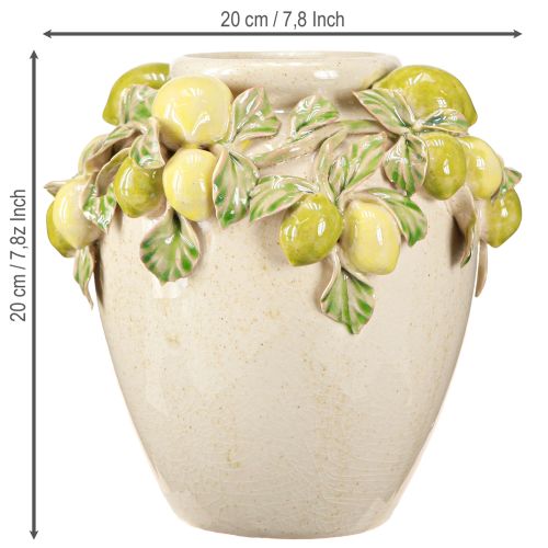 Artikel Keramische Vaas Citroen Decoratie Mediterraan Groen Geel H19cm