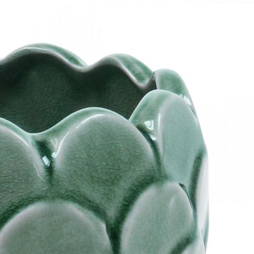Floristik24 Keramiek Bloempot Vintage Groen Crackle Glazuur Ø17cm H15cm