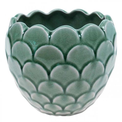 Floristik24 Keramiek Bloempot Vintage Groen Crackle Glazuur Ø17cm H15cm