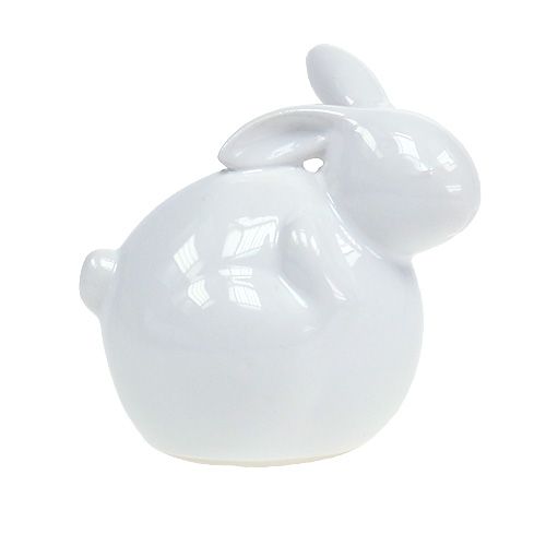 Floristik24 Keramiek konijn wit 8.5cm 4st