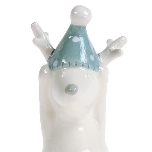 Artikel Keramiek figuur rendier 11cm, 12cm wit 2st