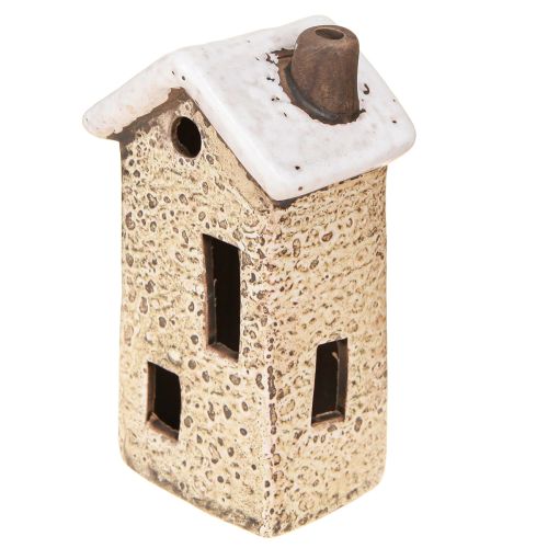 Artikel Keramiek huis Adventsdecoratie crème rood grijs 8,5/9,5cm 3 stuks