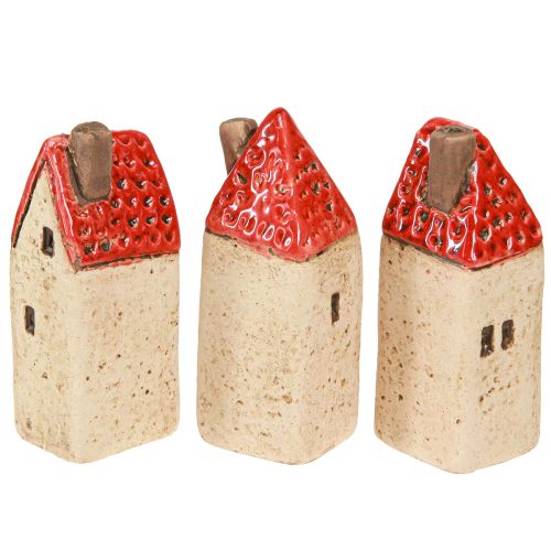 Artikel Keramische huisjes, kleine decoratieve huisjes, herfstdecoratie, H8cm, 6 stuks