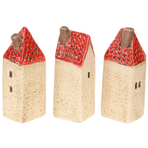 Artikel Keramiek huis tafeldecoratie keramische huizen H11cm 3 stuks