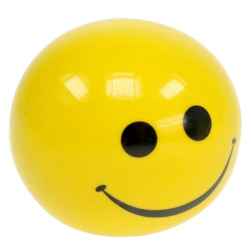 Floristik24 Keramische bal met emoticon geel Ø5cm H4.5cm 6st