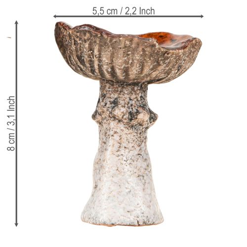 Artikel Keramische paddenstoelen keramische decoratie paddenstoelen oranje geel bruin 8cm 3 stuks