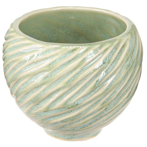 Artikel Keramische kommen in groen spiraaldesign Ø9cm H7cm 4st