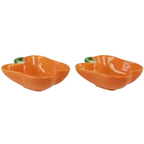 Artikel Keramiek schaaltjes oranje peper decoratie 16x13x4,5cm 2st