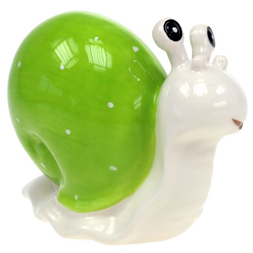 Floristik24 Keramische slak 12cm groen 4st