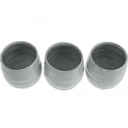 Floristik24 Plantenbak, keramiek voor opplant, decoratieve pot gegolfd Ø12,5cm 3st