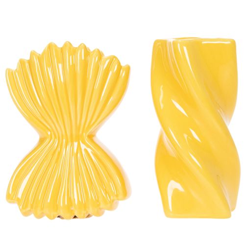 Artikel Pasta vaas van keramiek, decoratieve tafeldecoratie in mediterrane stijl voor woonkamer en kantoor, 16 cm