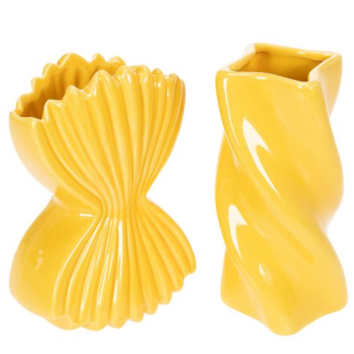 Artikel Pasta vaas van keramiek, decoratieve tafeldecoratie in mediterrane stijl voor woonkamer en kantoor, 16 cm