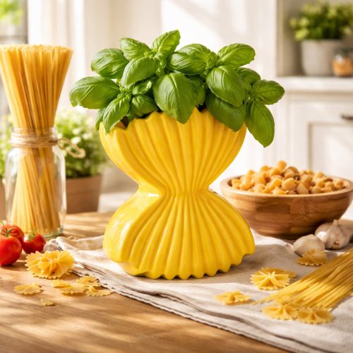 Artikel Pasta vaas van keramiek, decoratieve tafeldecoratie in mediterrane stijl voor woonkamer en kantoor, 16 cm