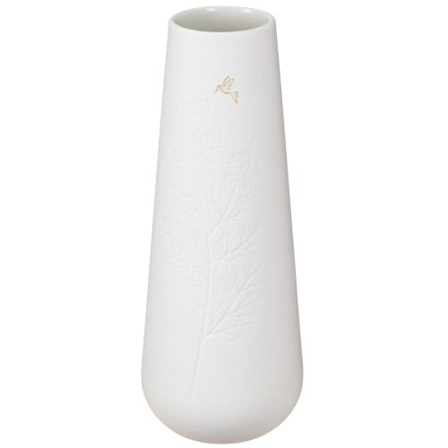 Artikel Keramische vaas in witgouden vogeldecoratie Ø6,5cm H19cm 2 stuks