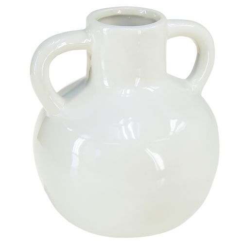 Artikel Keramieken vaas witte vaas met 2 handgrepen keramiek Ø7cm H11,5cm