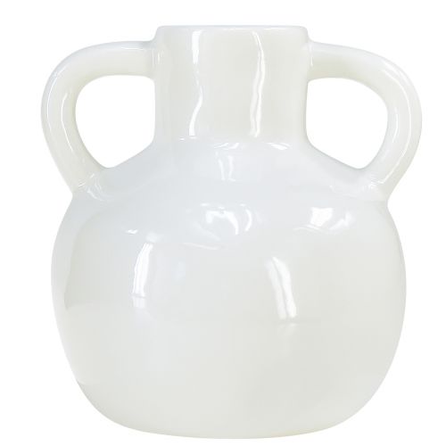 Artikel Keramieken vaas witte vaas met 2 handgrepen keramiek Ø7cm H11,5cm