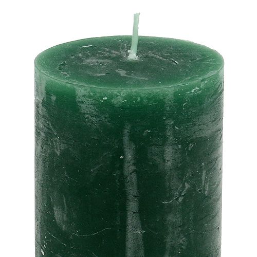 Floristik24 Donkergroene kaars 50mm x 80mm gekleurd 12st