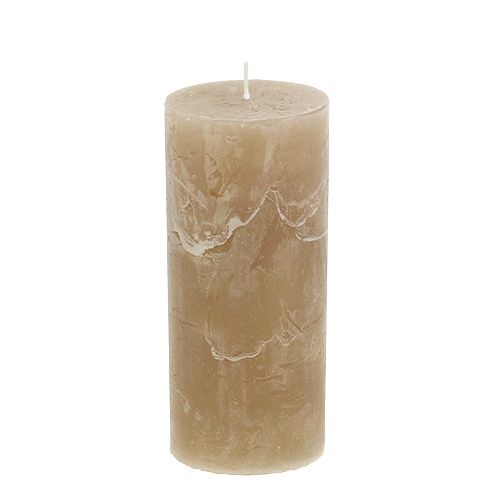 Floristik24 Kaars lichtbruin 60mm x 140mm 8st