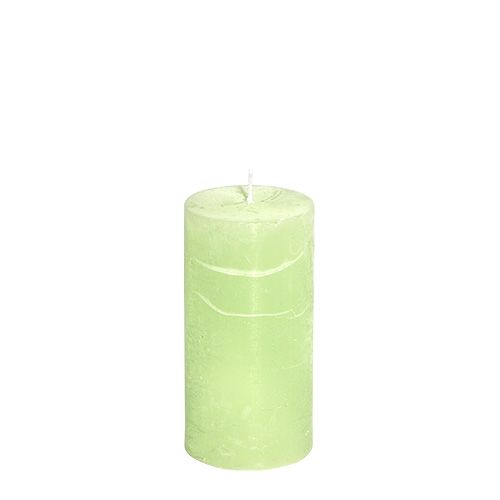 Floristik24 Kaars Limoengroen​​​​​ Lichtgroen 50×100mm effen gekleurd 4 st