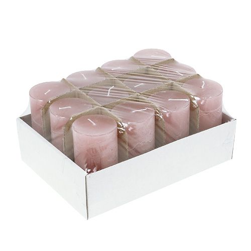 Floristik24 Kaars schemerig roze 50mm x 100mm gekleurd 12st
