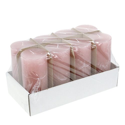 Floristik24 Kaars oudroze 60mm x 140mm 8st