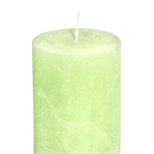 Artikel Kaars limoengroen​​​​​​ effen gekleurd 60mm x 80mm 4 st