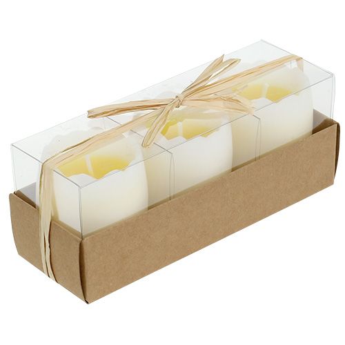 Floristik24 Eiergeel kaars 5,5cm 3st