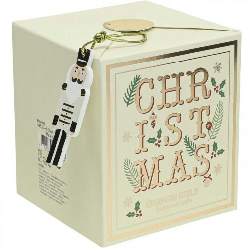 Floristik24 Geurkaars Kerst Geurkaars in een glas crème champagne Ø8cm
