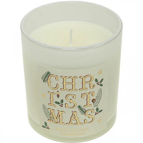 Floristik24 Geurkaars Kerst Geurkaars in een glas crème champagne Ø8cm