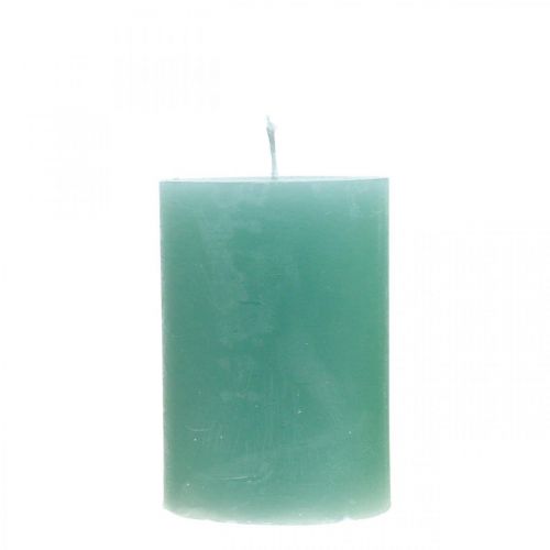 Stoerkaarsen effen lichtgroen jade 70×100mm 4 st