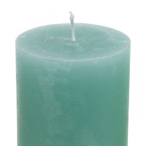 Artikel Stoerkaarsen effen lichtgroen jade 70×100mm 4 st