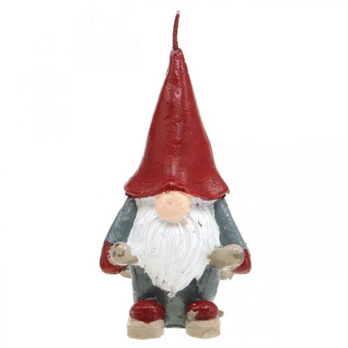 Floristik24 Motiefkaars kerstelf, adventsdecoratie, elf met ski&#39;s, sierkaars H12cm