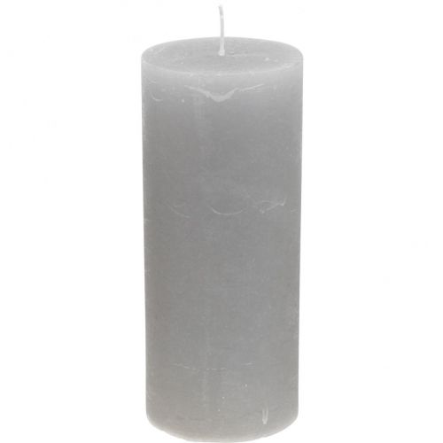 Artikel Staande kaarsen effen lichtgrijs 85×200mm 2 st