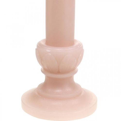 Floristik24 Sierstaafkaars roze nostalgie kaarsvet effen gekleurd 25cm