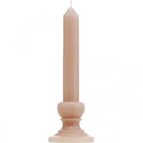 Floristik24 Sierstaafkaars roze nostalgie kaarsvet effen gekleurd 25cm
