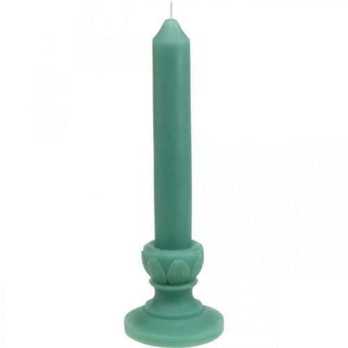 Decokaars retro kaarsvet tafeldecoratie groen 25cm