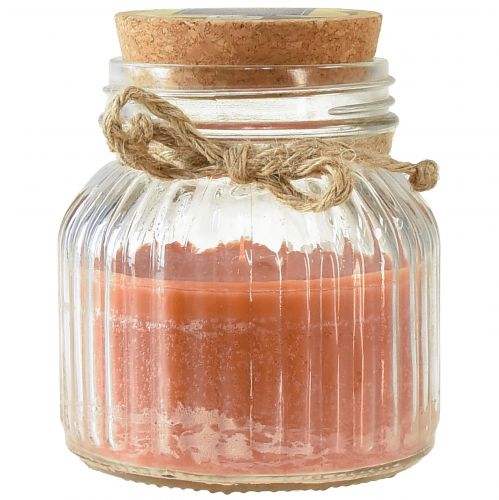 Artikel Geurkaars in glas kurk citronellakaars bruin H11,5cm