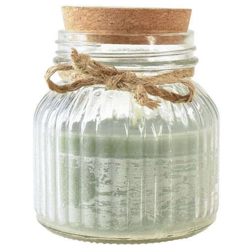 Artikel Geurkaars kaars in glas citronella saliegroen H11,5cm